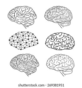   Human brain icons, vector illustration.