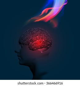 Human Brain Illustration Abstract Theme