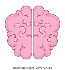 diseño aislado de ilustración cerebral humana