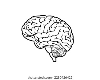 
Human brain illustration logo symbol of human intelligence cool line art silhouette and suitable for community or company logo design and t-shirt screen printing and article illustration