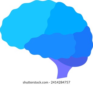 Human brain illustration with parts