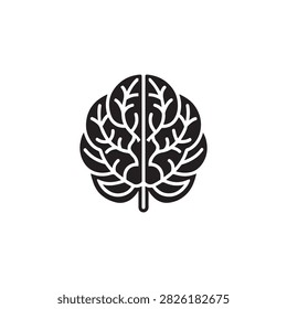 Human brain illustration split down the middle showing internal structure