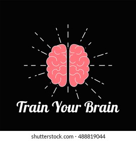 Human Brain Illustration. Train your brain poster