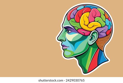 Diseño de vector de ilustración cerebral humana