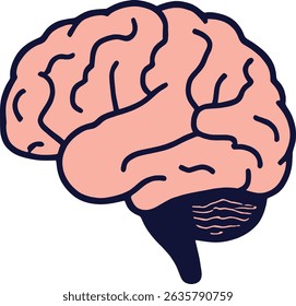 Human Brain Illustration Vector Flat Design