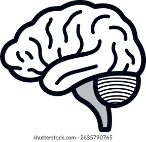 Human Brain Illustration Vector Flat Design