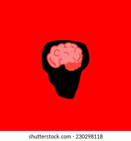 human brain illustration vector icon