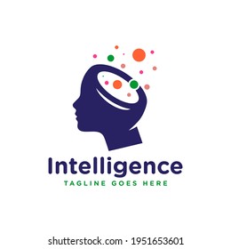 human brain intelligence logo design
