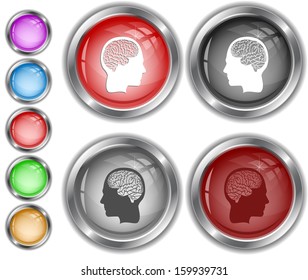 El cerebro humano. Botones de Internet.