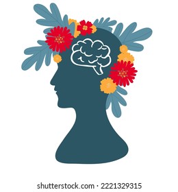 Human brain. Isolated vector icon, Human brain. Isolated vector icon , profile of a person , a symbol of an external critic, schizophrenia, paranoia