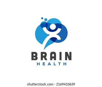human brain jump health innovation illustration logo icon symbol template illustration inspiration