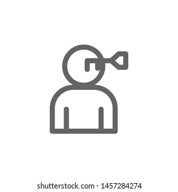 Human brain key icon. Element of simple icon