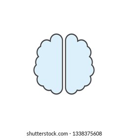 Human brain light blue color. Brain icon vector eps10. Mind sign icon.