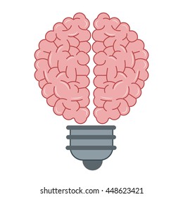 human brain lightbulb icon