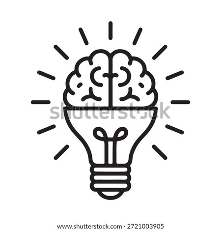 human Brain lightbulb icon. Creative idea icon with light bulb and brain. brain lightbulb icon for social media app and web design.