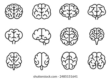 Cerebro humano línea de arte diseño ilustración mapeo mental