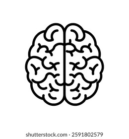 Human Brain Line Art – Hand-Drawn Intelligence and Science Illustration