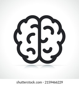 human brain line black icon