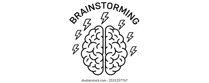 Banner criativo da linha HUMAN BRAIN,ilustração vetorial plana minimalista,plano de fundo plano