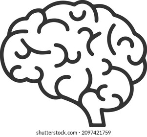 Human brain line icon, brainstorm illustration sign. creativity symbol. genius logo.
