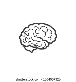 Human Brain Line Icon Linear Style Stock Vector (Royalty Free ...