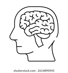 human brain line icon vector. human brain sign. isolated contour symbol black illustration