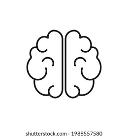 Human brain linear vector flat icon