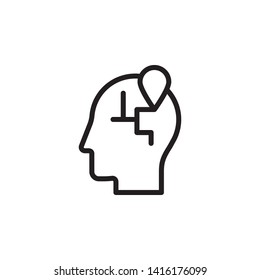 human, brain, location icon. Simple thin line, outline vector of Mind process icons for UI and UX, website or mobile application