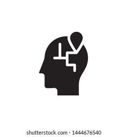 human, brain, location icon. Simple glyph, flat vector of Mind process icons for UI and UX, website or mobile application