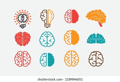 Human brain logo design eps.