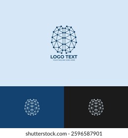Human brain logo design template