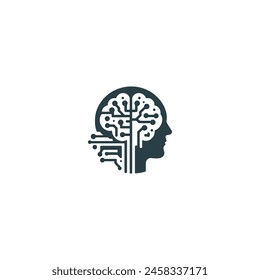 Logotipo del cerebro humano ciencia moderna ai cerebro creativo icono empresa pensar idea del Vector cerebral