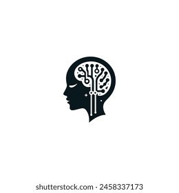 Logotipo del cerebro humano ciencia moderna ai cerebro creativo icono empresa pensar idea del Vector cerebral