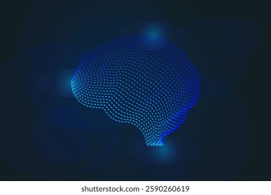 Human Brain Logo silhouette design vector template. simple icon Brain creative dotted art concept. abstract Brain Logotype icon Vector illustration. EPS 10
