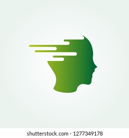 Human brain logo speed icons templates, vector logo technology for business corporate, elements, illustration