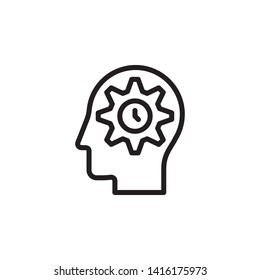 human, brain, management, time icon. Simple thin line, outline vector of Mind process icons for UI and UX, website or mobile application
