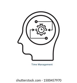 human, brain, management, time icon. Simple glyph, flat vector of Mind process icons