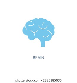 Icono de la línea de concepto médico del cerebro humano. Ilustración de elemento simple. Diseño de símbolos de esquema de concepto médico cerebral humano.