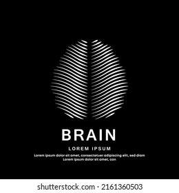 Human brain medical structure. simple line art  brain Vector logotype design color silhouette on a dark background. EPS 10