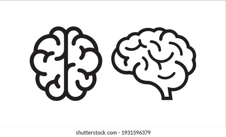 Human brain medical vector icon illustration isolated on white background - Shutterstock ID 1931596379