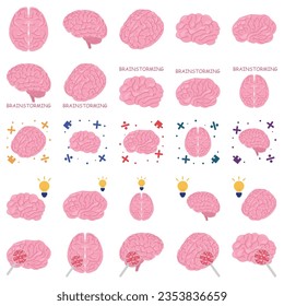Ilustración del icono del vector médico del cerebro humano aislado en fondo blanco