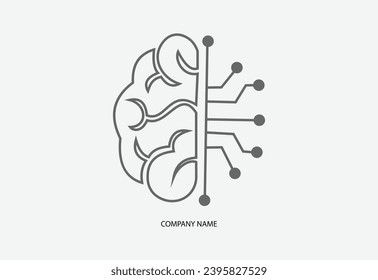 Ilustración del icono del vector médico del cerebro humano aislado en fondo blanco