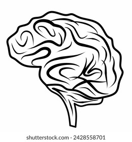 Human brain medical vector icon illustration. On a white background