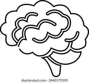 Human brain medical vector icon isolated on transparent background, Brain, Creativity, Novel Idea. Brainstorming ideas, Thinking and Mental States, Artificial Intelligence, Business concepts. svg