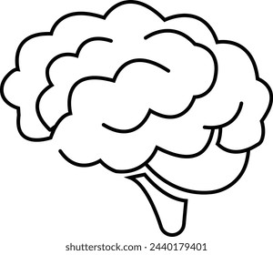 Human brain medical vector icon isolated on transparent background, Brain, Creativity, Novel Idea. Brainstorming ideas, Thinking and Mental States, Artificial Intelligence, Business concepts. svg