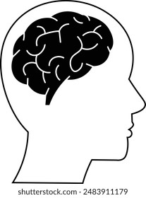Human brain medical vector icon illustration isolated on white background