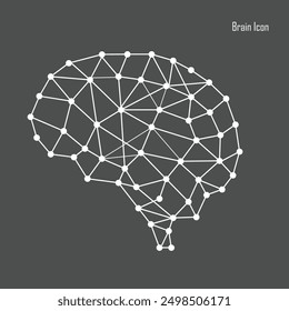 Human brain medical vector icon illustration isolated on grey background.