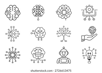 Vector de esquema de tecnología de microchip de cerebro humano