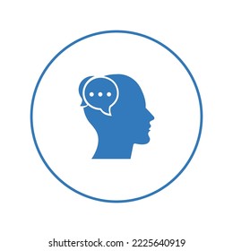 Human brain mind chat icon | Circle version icon |
