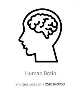 Human Brain and mind icon concept